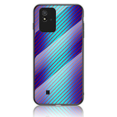 Carcasa Bumper Funda Silicona Espejo Gradiente Arco iris LS2 para Realme Narzo 50i Azul