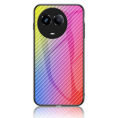 Carcasa Bumper Funda Silicona Espejo Gradiente Arco iris LS2 para Realme Narzo 60x 5G Rosa