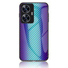 Carcasa Bumper Funda Silicona Espejo Gradiente Arco iris LS2 para Realme Narzo N55 Azul