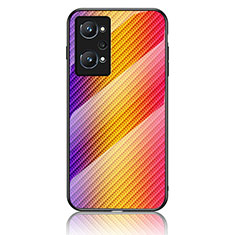 Carcasa Bumper Funda Silicona Espejo Gradiente Arco iris LS2 para Realme Q5 Pro 5G Naranja