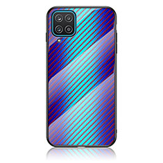 Carcasa Bumper Funda Silicona Espejo Gradiente Arco iris LS2 para Samsung Galaxy A12 Nacho Azul