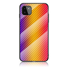 Carcasa Bumper Funda Silicona Espejo Gradiente Arco iris LS2 para Samsung Galaxy A22s 5G Naranja