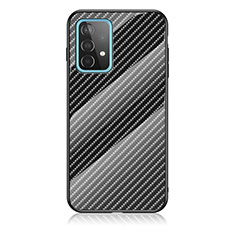 Carcasa Bumper Funda Silicona Espejo Gradiente Arco iris LS2 para Samsung Galaxy A52 5G Negro