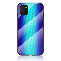 Carcasa Bumper Funda Silicona Espejo Gradiente Arco iris LS2 para Samsung Galaxy A81 Azul