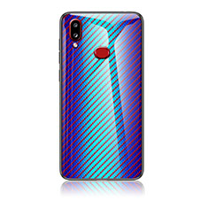 Carcasa Bumper Funda Silicona Espejo Gradiente Arco iris LS2 para Samsung Galaxy M01s Azul