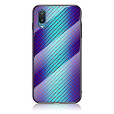 Carcasa Bumper Funda Silicona Espejo Gradiente Arco iris LS2 para Samsung Galaxy M02 Azul
