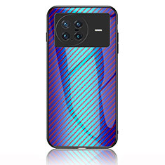 Carcasa Bumper Funda Silicona Espejo Gradiente Arco iris LS2 para Vivo X Note Azul