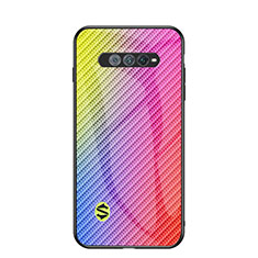 Carcasa Bumper Funda Silicona Espejo Gradiente Arco iris LS2 para Xiaomi Black Shark 4S Pro 5G Rosa