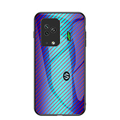 Carcasa Bumper Funda Silicona Espejo Gradiente Arco iris LS2 para Xiaomi Black Shark 5 Pro 5G Azul