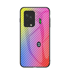 Carcasa Bumper Funda Silicona Espejo Gradiente Arco iris LS2 para Xiaomi Black Shark 5 Pro 5G Rosa