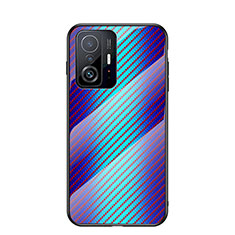 Carcasa Bumper Funda Silicona Espejo Gradiente Arco iris LS2 para Xiaomi Mi 11T 5G Azul