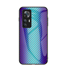 Carcasa Bumper Funda Silicona Espejo Gradiente Arco iris LS2 para Xiaomi Mi 12T 5G Azul