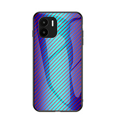 Carcasa Bumper Funda Silicona Espejo Gradiente Arco iris LS2 para Xiaomi Poco C50 Azul