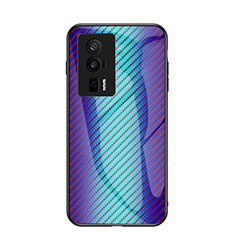 Carcasa Bumper Funda Silicona Espejo Gradiente Arco iris LS2 para Xiaomi Poco F5 Pro 5G Azul