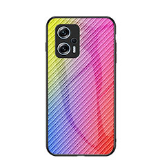 Carcasa Bumper Funda Silicona Espejo Gradiente Arco iris LS2 para Xiaomi Poco X4 GT 5G Rosa