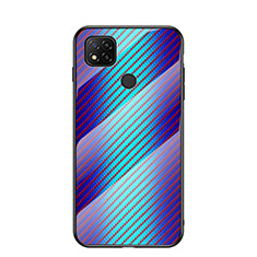 Carcasa Bumper Funda Silicona Espejo Gradiente Arco iris LS2 para Xiaomi Redmi 9 Activ Azul