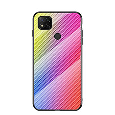 Carcasa Bumper Funda Silicona Espejo Gradiente Arco iris LS2 para Xiaomi Redmi 9 Activ Rosa