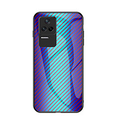 Carcasa Bumper Funda Silicona Espejo Gradiente Arco iris LS2 para Xiaomi Redmi K40S 5G Azul