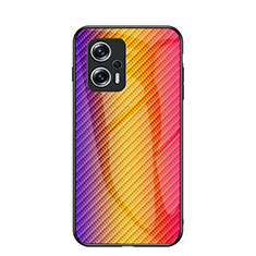 Carcasa Bumper Funda Silicona Espejo Gradiente Arco iris LS2 para Xiaomi Redmi K50i 5G Naranja