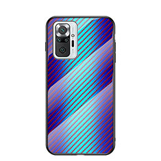 Carcasa Bumper Funda Silicona Espejo Gradiente Arco iris LS2 para Xiaomi Redmi Note 10 Pro Max Azul