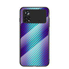 Carcasa Bumper Funda Silicona Espejo Gradiente Arco iris LS2 para Xiaomi Redmi Note 11E Pro 5G Azul