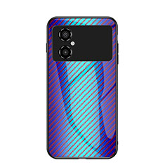 Carcasa Bumper Funda Silicona Espejo Gradiente Arco iris LS2 para Xiaomi Redmi Note 11R 5G Azul