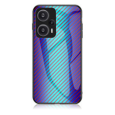 Carcasa Bumper Funda Silicona Espejo Gradiente Arco iris LS2 para Xiaomi Redmi Note 12 Turbo 5G Azul