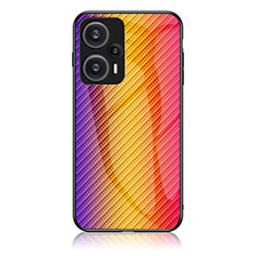 Carcasa Bumper Funda Silicona Espejo Gradiente Arco iris LS2 para Xiaomi Redmi Note 12 Turbo 5G Naranja