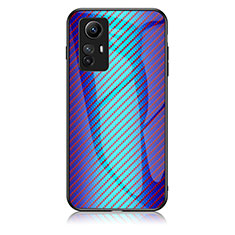 Carcasa Bumper Funda Silicona Espejo Gradiente Arco iris LS2 para Xiaomi Redmi Note 12S Azul