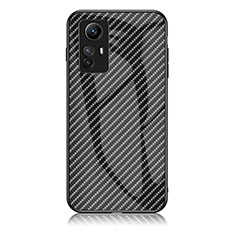 Carcasa Bumper Funda Silicona Espejo Gradiente Arco iris LS2 para Xiaomi Redmi Note 12S Negro