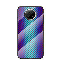 Carcasa Bumper Funda Silicona Espejo Gradiente Arco iris LS2 para Xiaomi Redmi Note 9 5G Azul