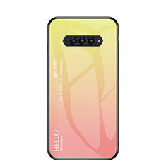 Carcasa Bumper Funda Silicona Espejo Gradiente Arco iris LS3 para Xiaomi Black Shark 4 5G Amarillo