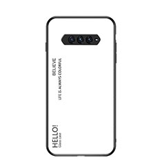 Carcasa Bumper Funda Silicona Espejo Gradiente Arco iris LS3 para Xiaomi Black Shark 4 Pro 5G Blanco