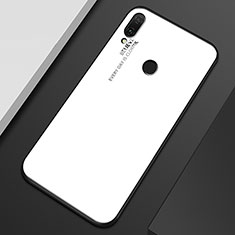 Carcasa Bumper Funda Silicona Espejo Gradiente Arco iris M01 para Huawei Y9 (2019) Blanco