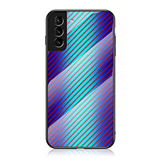 Carcasa Bumper Funda Silicona Espejo Gradiente Arco iris M01 para Samsung Galaxy S21 FE 5G Azul
