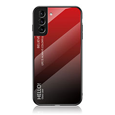 Carcasa Bumper Funda Silicona Espejo Gradiente Arco iris M02 para Samsung Galaxy S21 Plus 5G Rojo