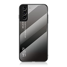 Carcasa Bumper Funda Silicona Espejo Gradiente Arco iris M02 para Samsung Galaxy S22 Plus 5G Gris
