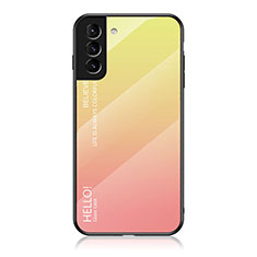 Carcasa Bumper Funda Silicona Espejo Gradiente Arco iris M02 para Samsung Galaxy S22 Plus 5G Naranja