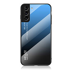 Carcasa Bumper Funda Silicona Espejo Gradiente Arco iris M02 para Samsung Galaxy S23 5G Azul