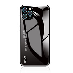 Carcasa Bumper Funda Silicona Espejo Gradiente Arco iris para Apple iPhone 13 Pro Max Negro