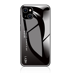 Carcasa Bumper Funda Silicona Espejo Gradiente Arco iris para Apple iPhone 15 Negro