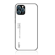 Carcasa Bumper Funda Silicona Espejo Gradiente Arco iris para Apple iPhone 15 Pro Blanco