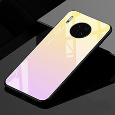 Carcasa Bumper Funda Silicona Espejo Gradiente Arco iris para Huawei Mate 30 Pro Oro