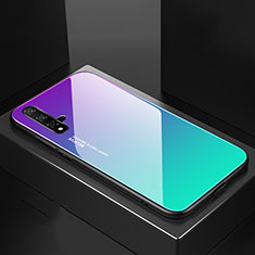 Carcasa Bumper Funda Silicona Espejo Gradiente Arco iris para Huawei Nova 5 Cian