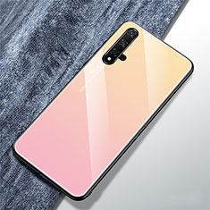 Carcasa Bumper Funda Silicona Espejo Gradiente Arco iris para Huawei Nova 5T Rosa