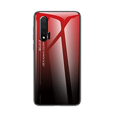 Carcasa Bumper Funda Silicona Espejo Gradiente Arco iris para Huawei Nova 6 Rojo