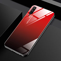 Carcasa Bumper Funda Silicona Espejo Gradiente Arco iris para Huawei P Smart Pro (2019) Rojo
