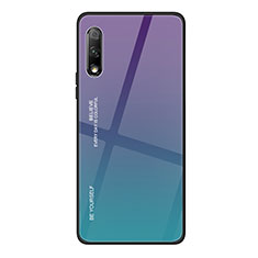 Carcasa Bumper Funda Silicona Espejo Gradiente Arco iris para Huawei P Smart Z (2019) Morado