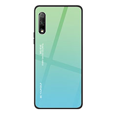 Carcasa Bumper Funda Silicona Espejo Gradiente Arco iris para Huawei P Smart Z (2019) Verde