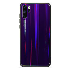 Carcasa Bumper Funda Silicona Espejo Gradiente Arco iris para Huawei P30 Pro New Edition Morado